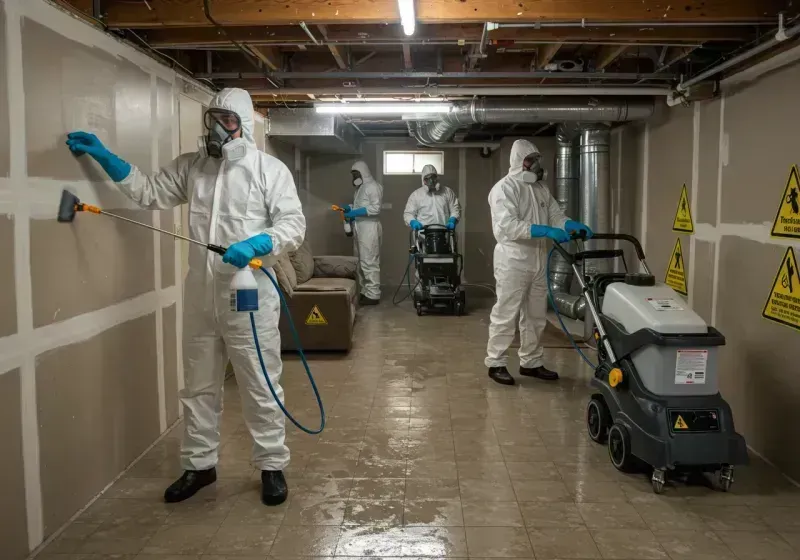 Basement Moisture Removal and Structural Drying process in Bayview, CA